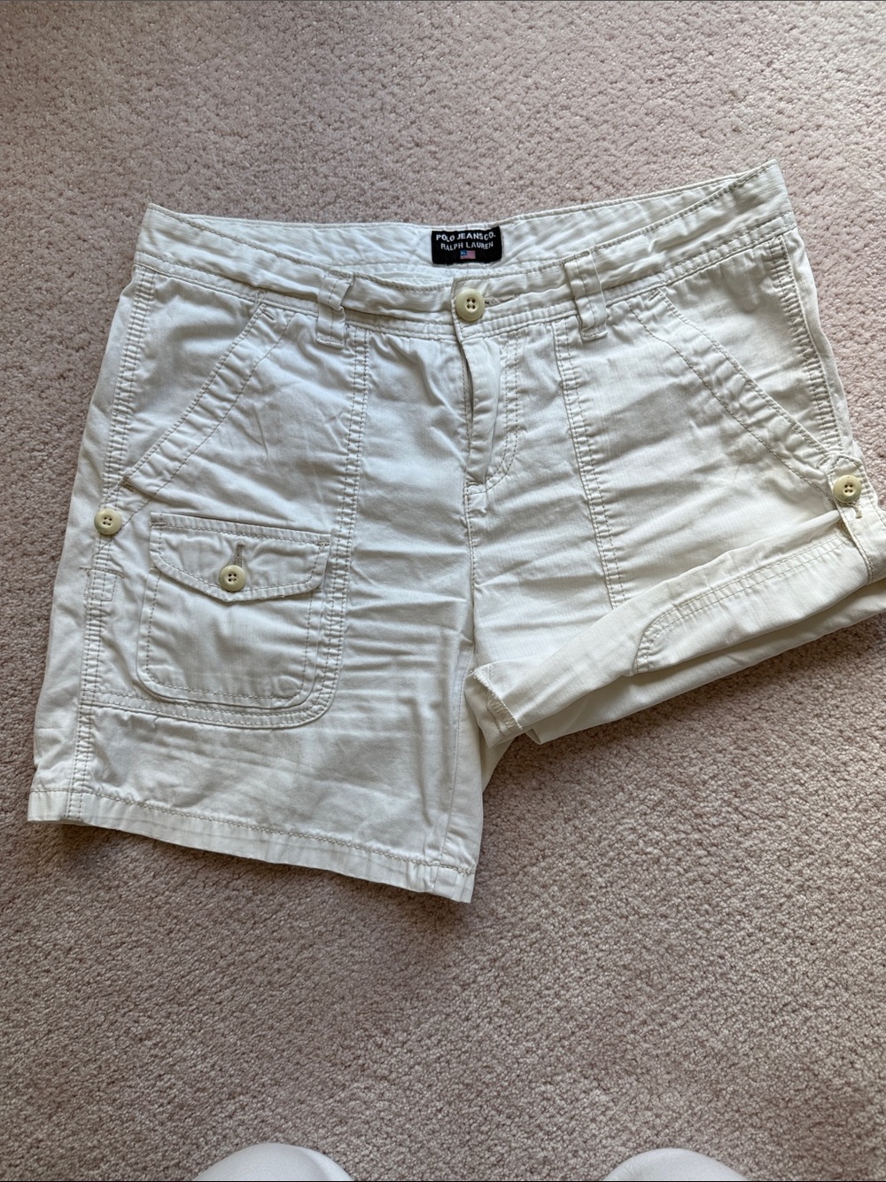 Polo by Ralph Lauren Cream Cotton Utility Short